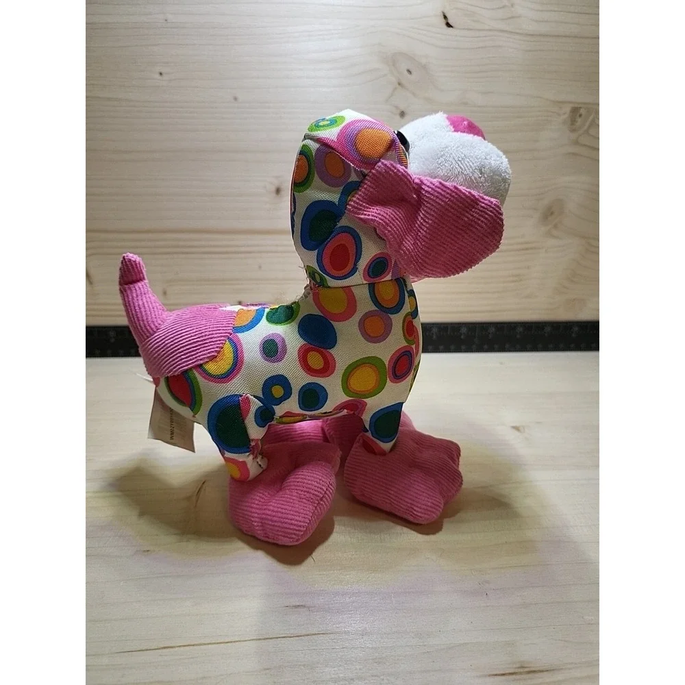 Adorable Polka Dots Puppy W/ Heart Nose‎ & Around Tail Plush W/ Heart Ribbon